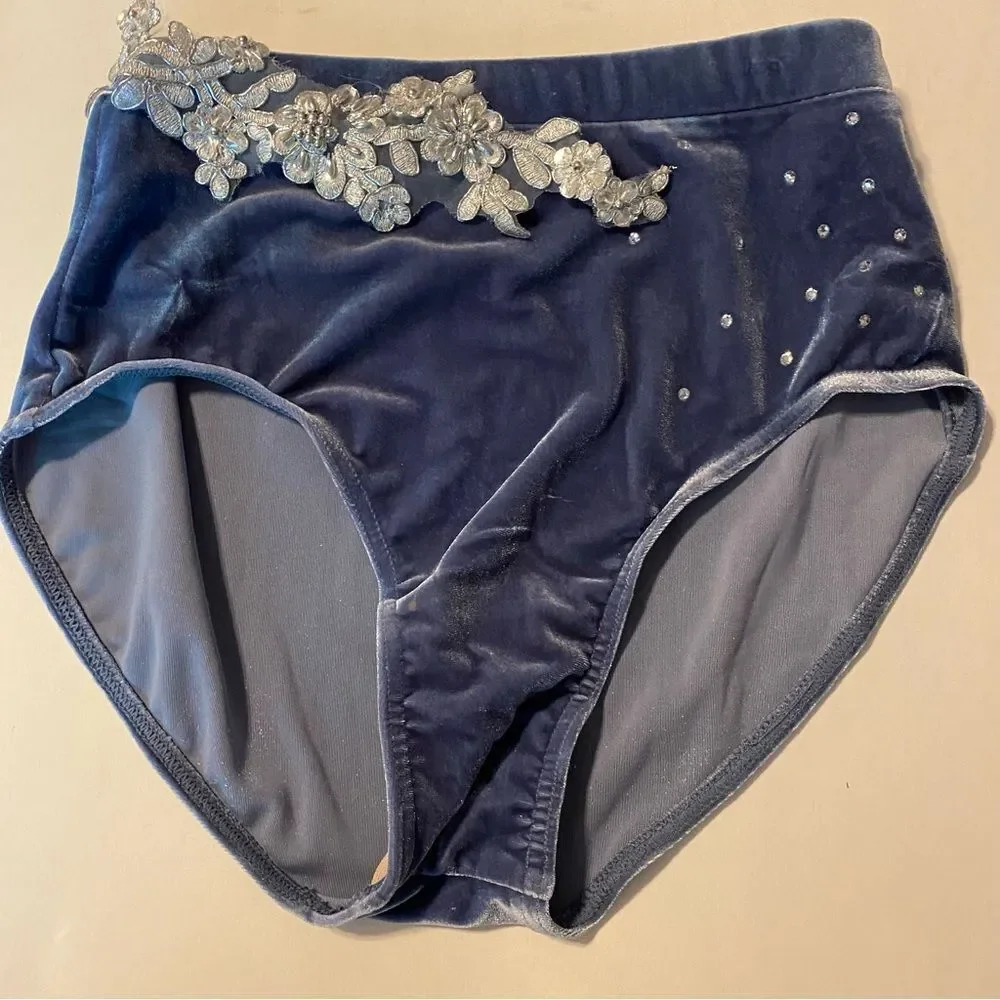 Weissman solo dance costume 2 piece blue Velvet You Are My Sunshine 14153 LA